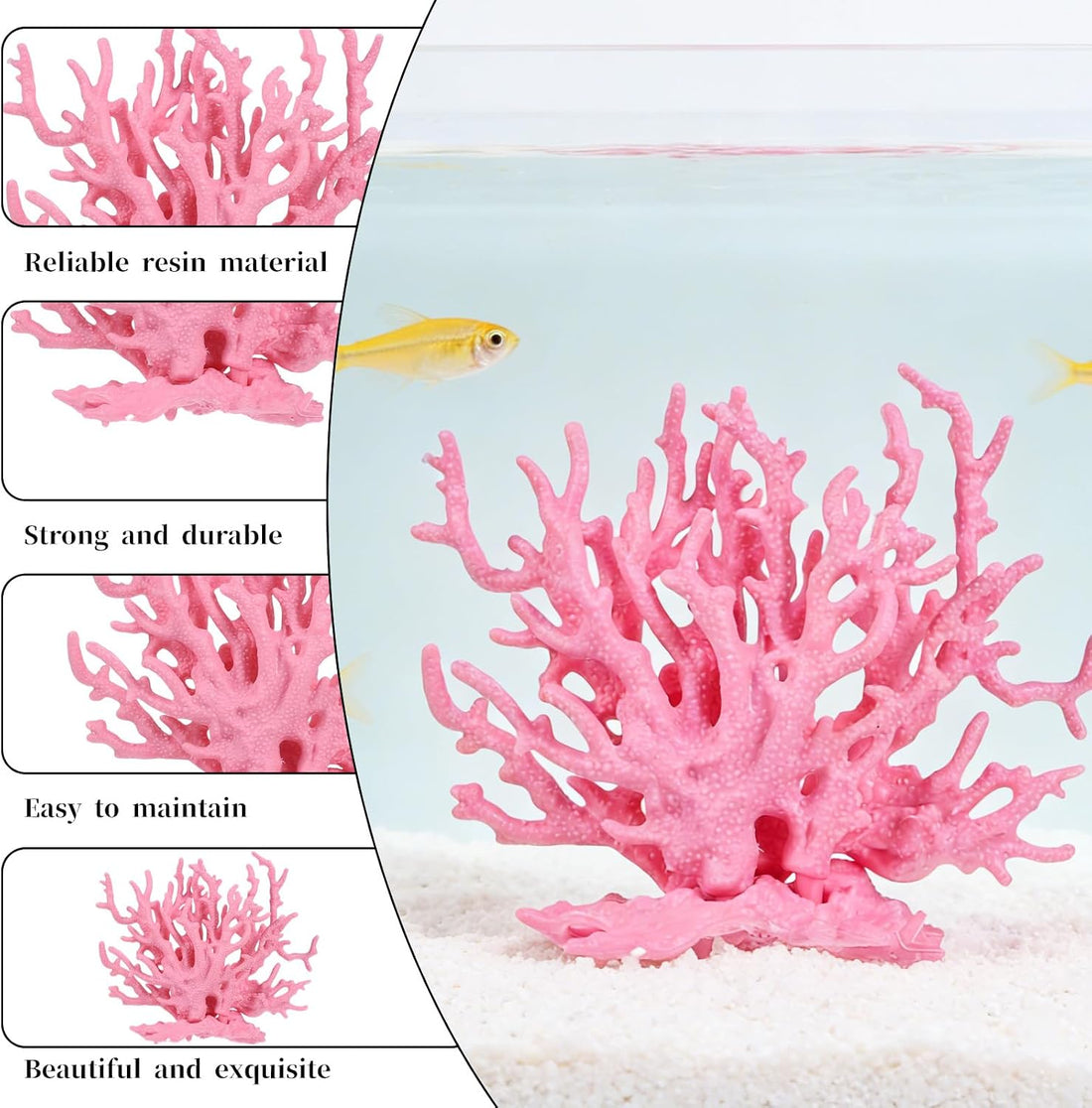 Artificial Aquarium Coral Ornament Pink Fish Tank Fake Coral Plastic