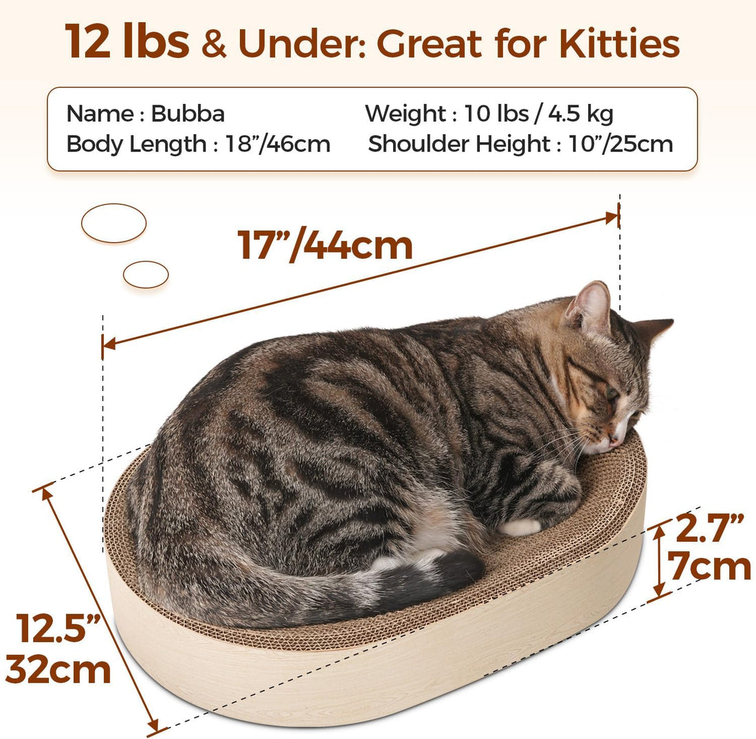 ComSaf Cat Scratcher Bed, Oval Cardboard Scratching Board for Indoor