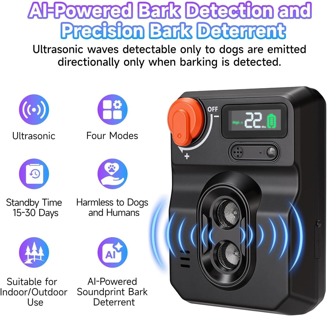 Ultrasonic Dog Bark Deterrent Device - Anti Barking Device for Dogs