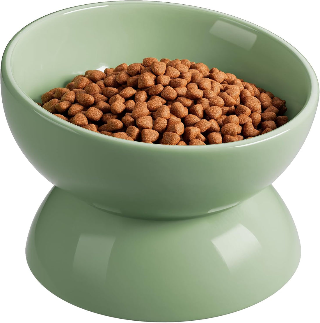 ABRUTY Cat Water Bowl, 16 OZ Ceramic Elevated Cat Bowls