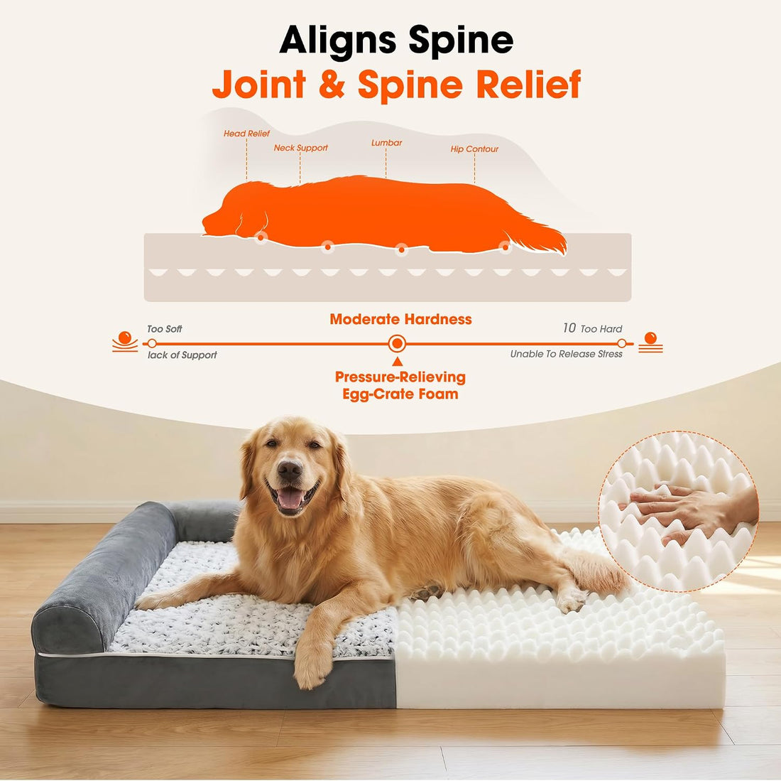 Waterproof Short Plush Orthopedic Sofa Dog Bed for Large Dogs