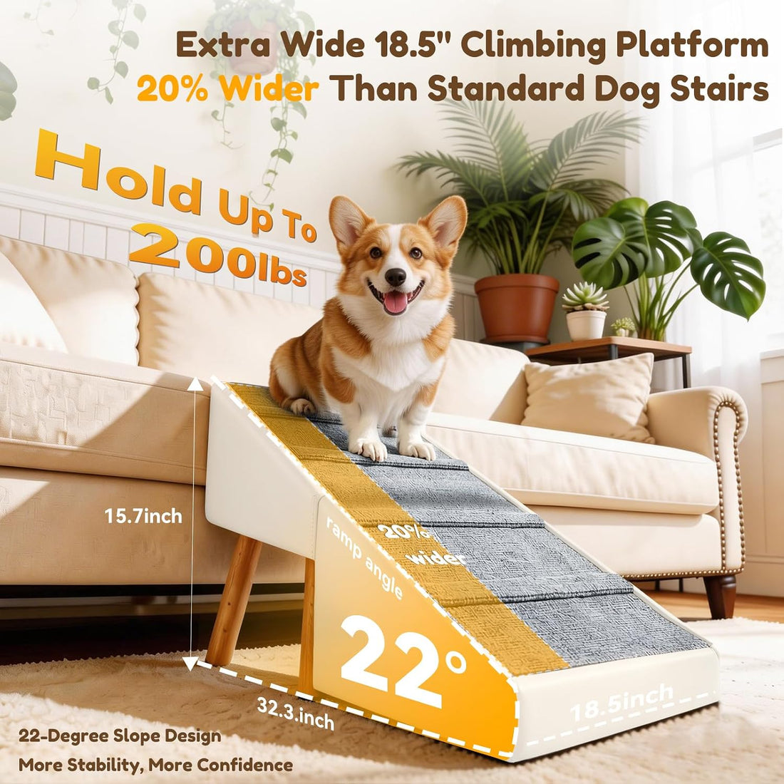 Kunffiyso Dog Ramp for Small Dogs