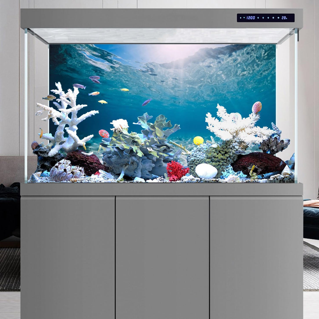 AWERT 30x12 in Aquarium Backdrop Undersea Ocean Floor Fish Tank