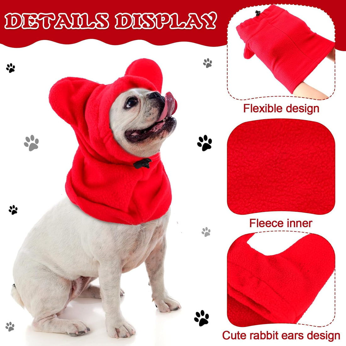 Clysee Winter Dog Hats Quiet Ears for Dogs Ear Muffs Pet Neck Warmer