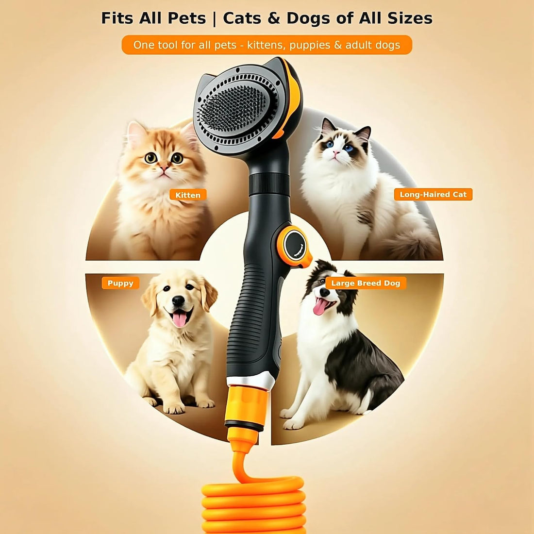 Dog Shower Attachment Deshedding Grooming Sink Faucet Sprayer 16.4ft