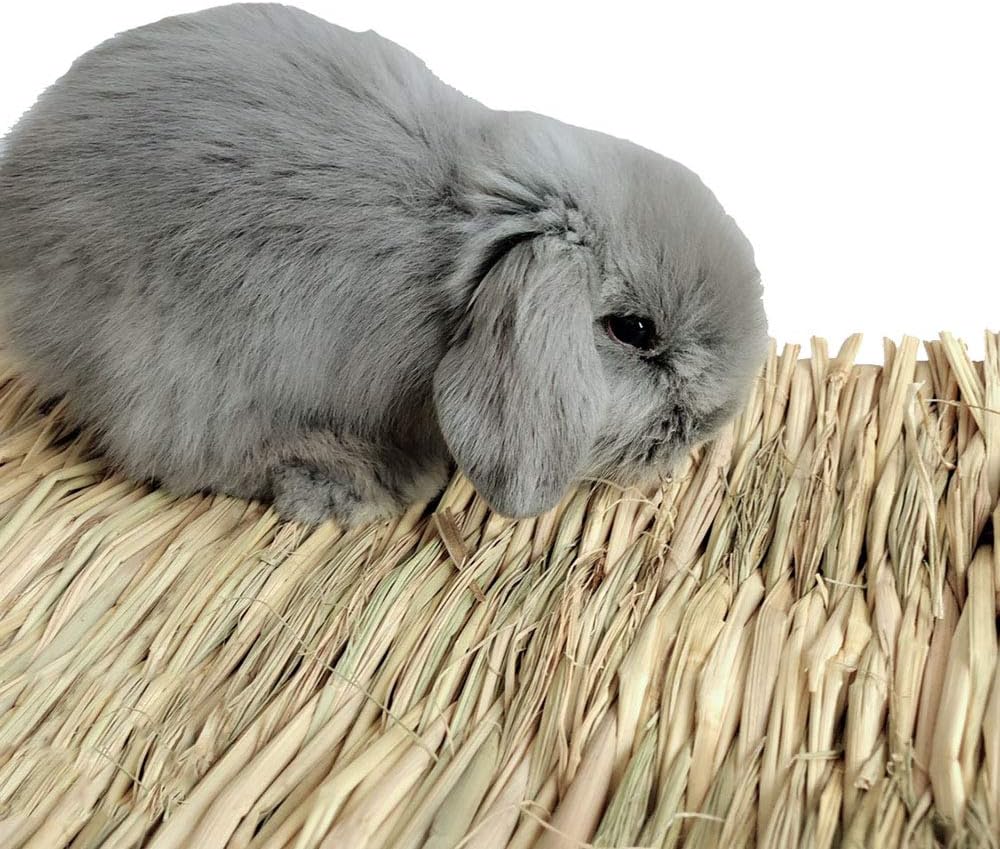 Hamiledyi Grass Mat Woven Bed Mat for Small Animal Bunny Bedding