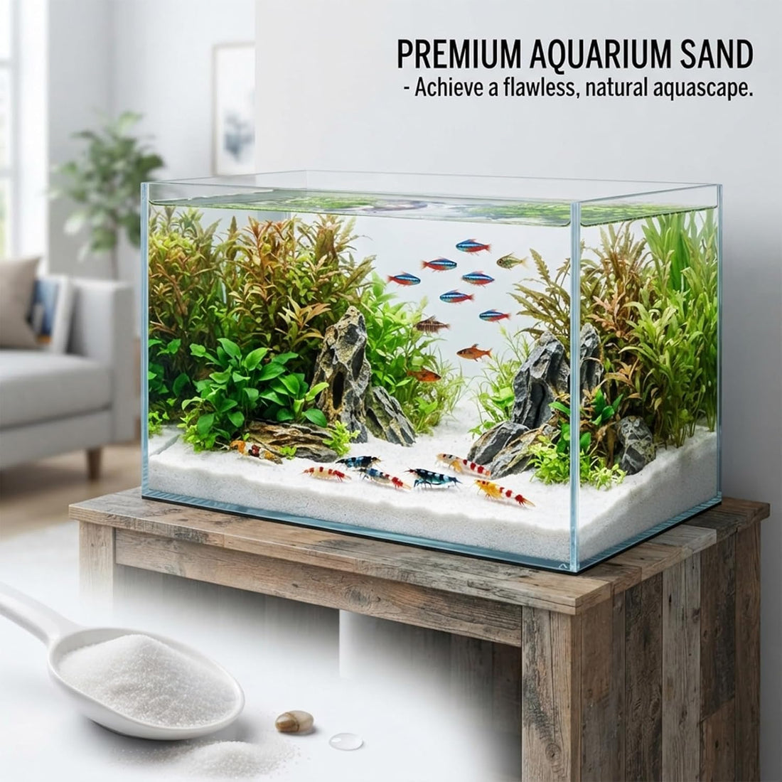 Black Aquarium Sand 2lb for Fish Tank, Plants & Terrarium Substrate