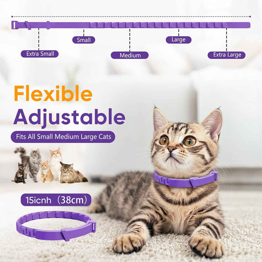 Cat Calming Collars for Cats 6 Pack