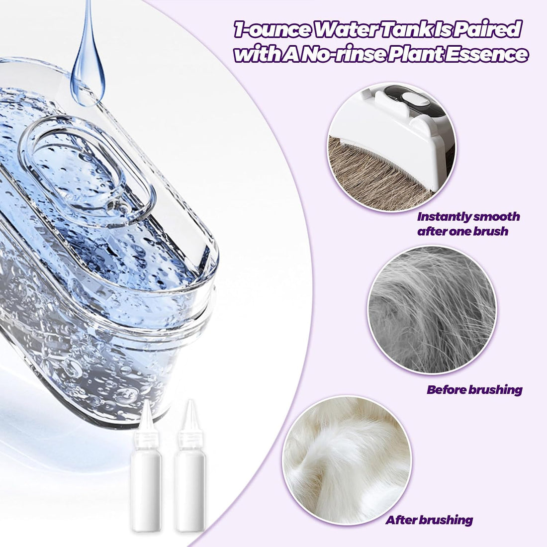 Pepkefir 3 in-1 Cat & Dog Steam Comb for Long Short Hair for Any Size