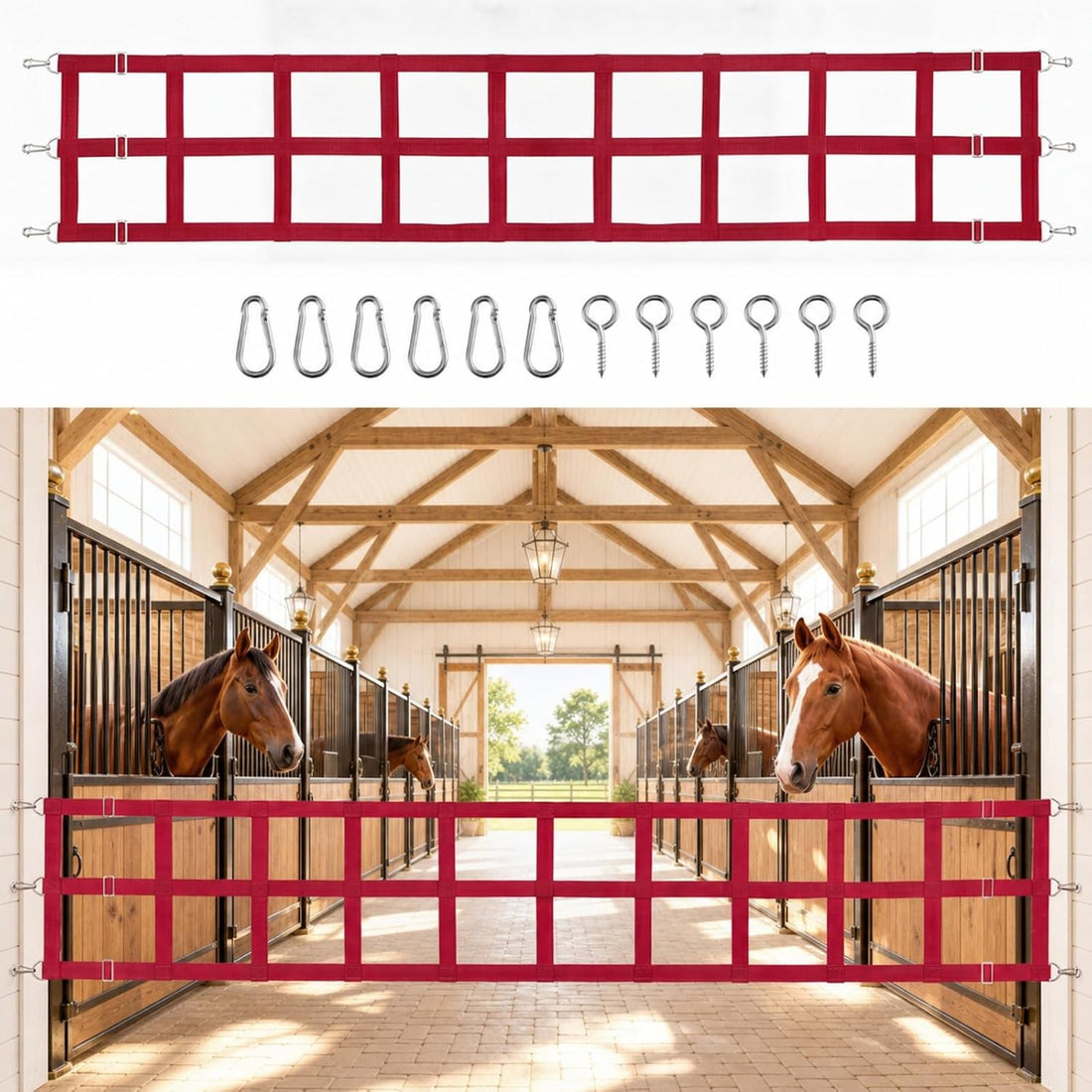 Zonon 10' x 20'' Adjustable Polyester Stall Guards for Horses