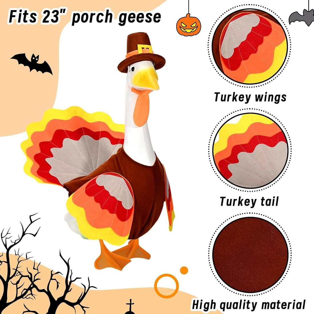 JcHrmers 3 Sets Porch Goose Outfits Halloween Thanksgiving Christmas