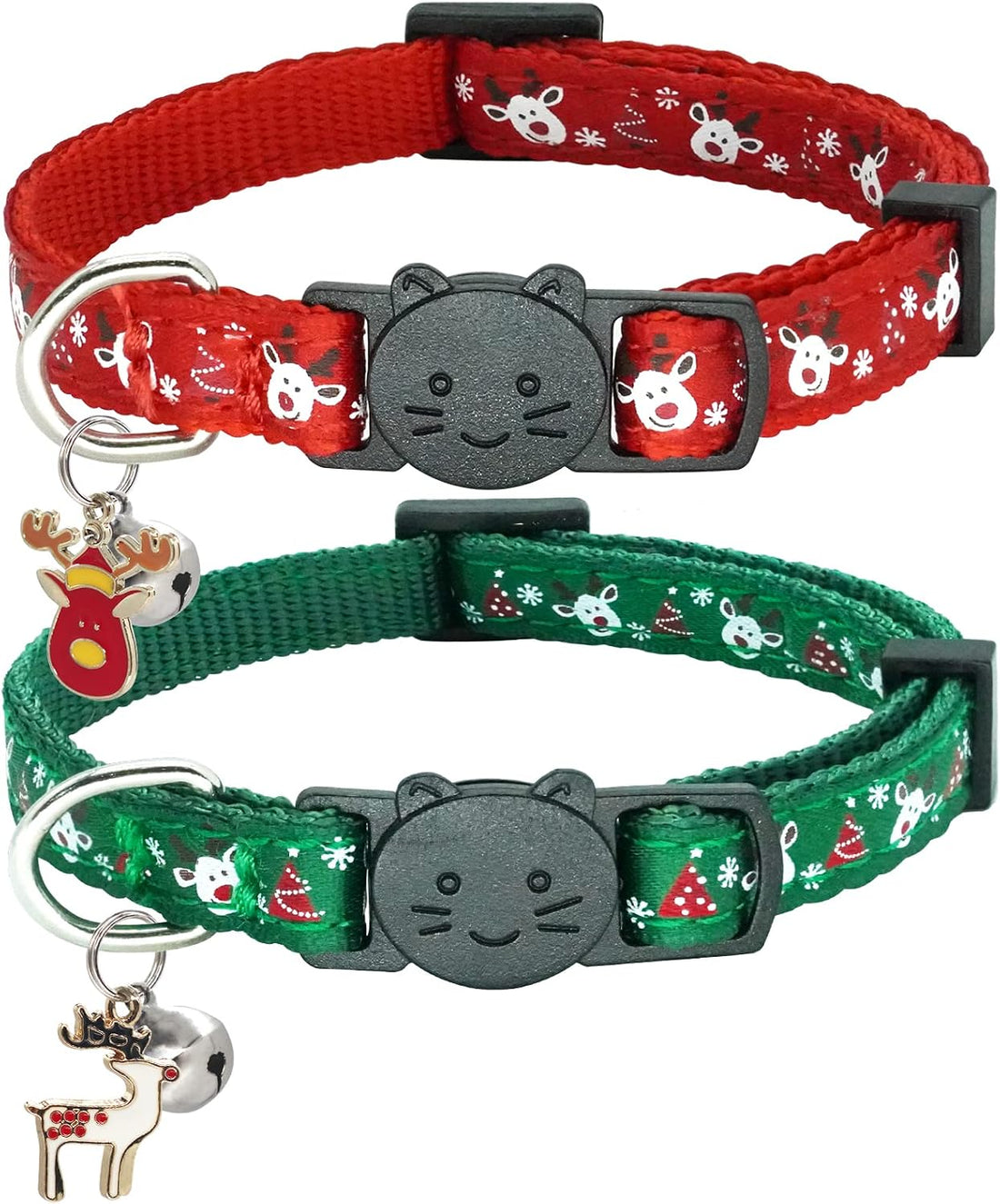 Halloween Cat Collar,2 Pack Collar with Bells, Orange+Black