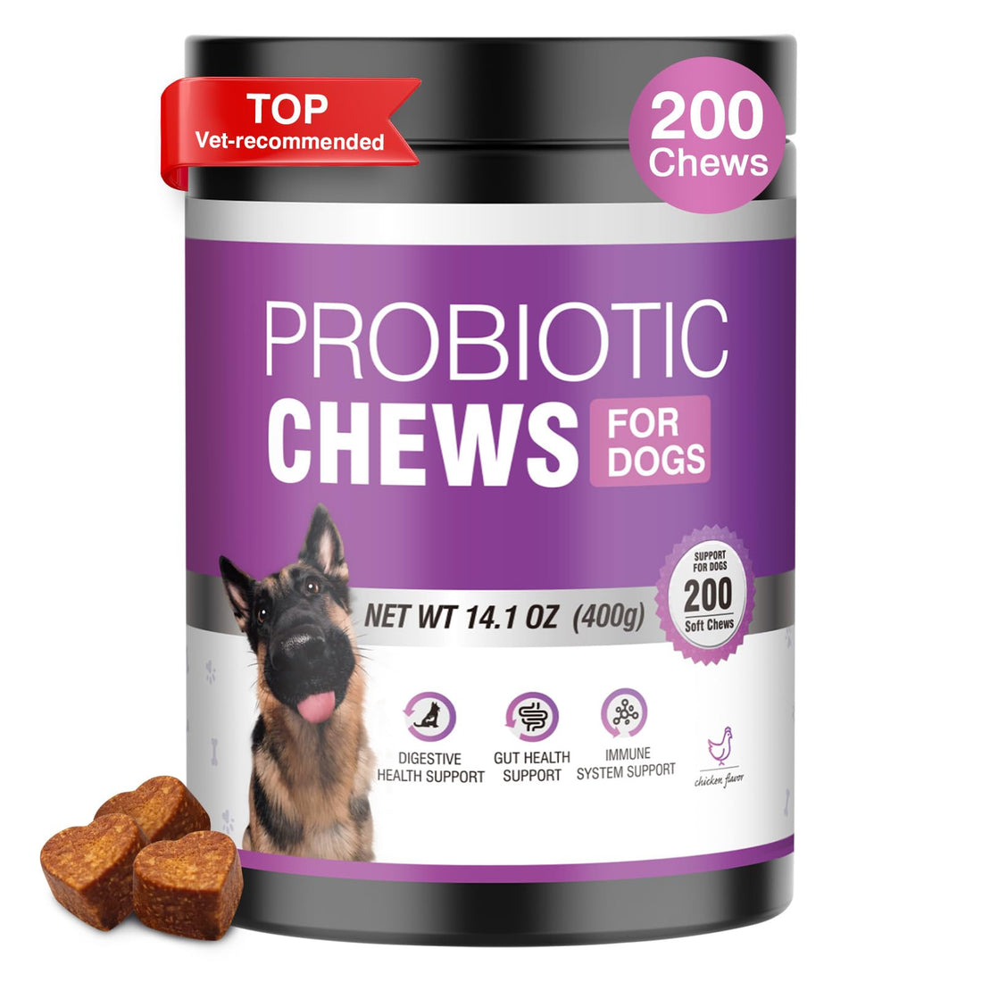 TTLXRL Probiotics for Dogs 200pcs Dog Probiotics for Digestive Health