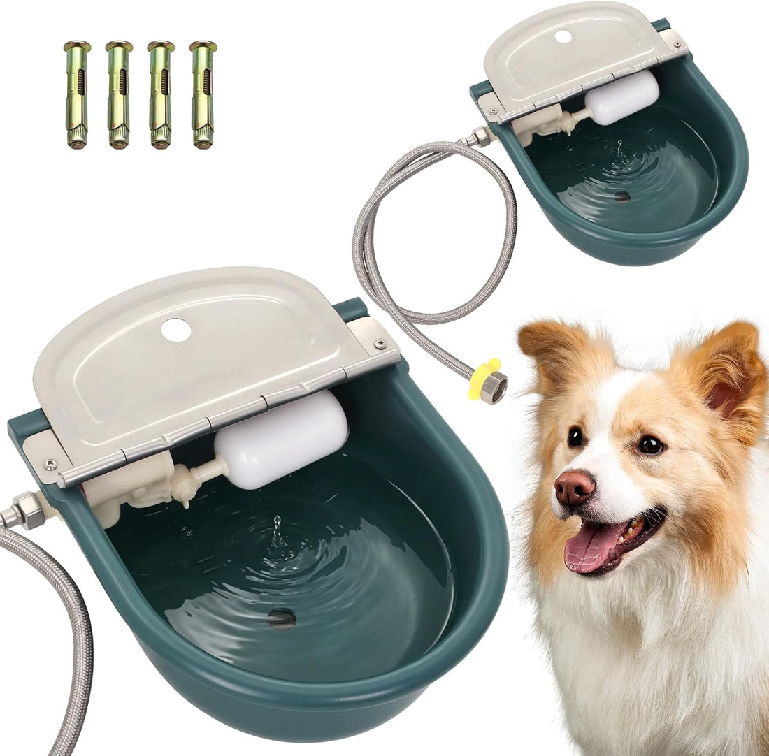 2 Set Automatic Water Bowl Livestock Waterer for Horse Cattle Sheep