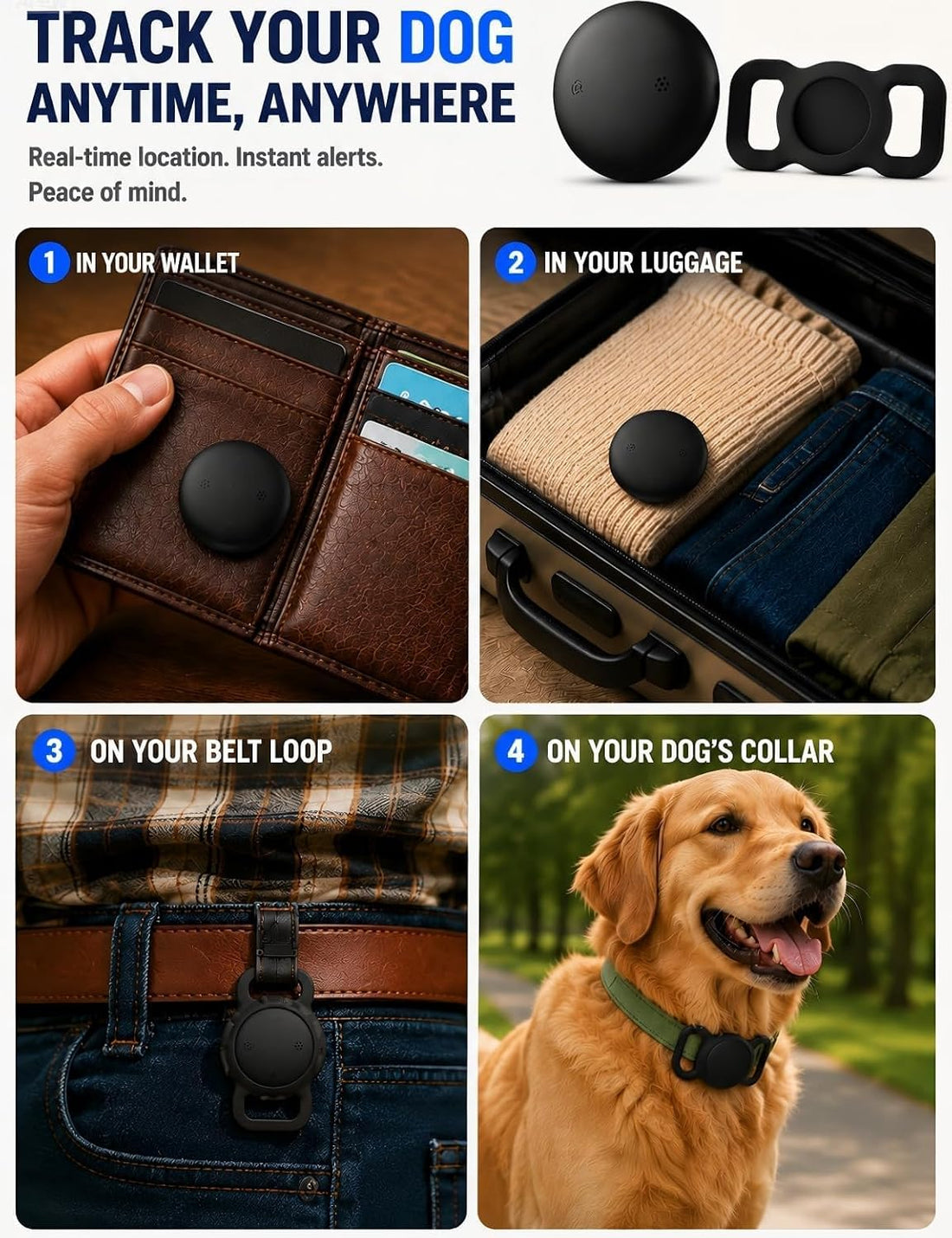 GPS Dog Tracker Collar Pet Finder Tag
