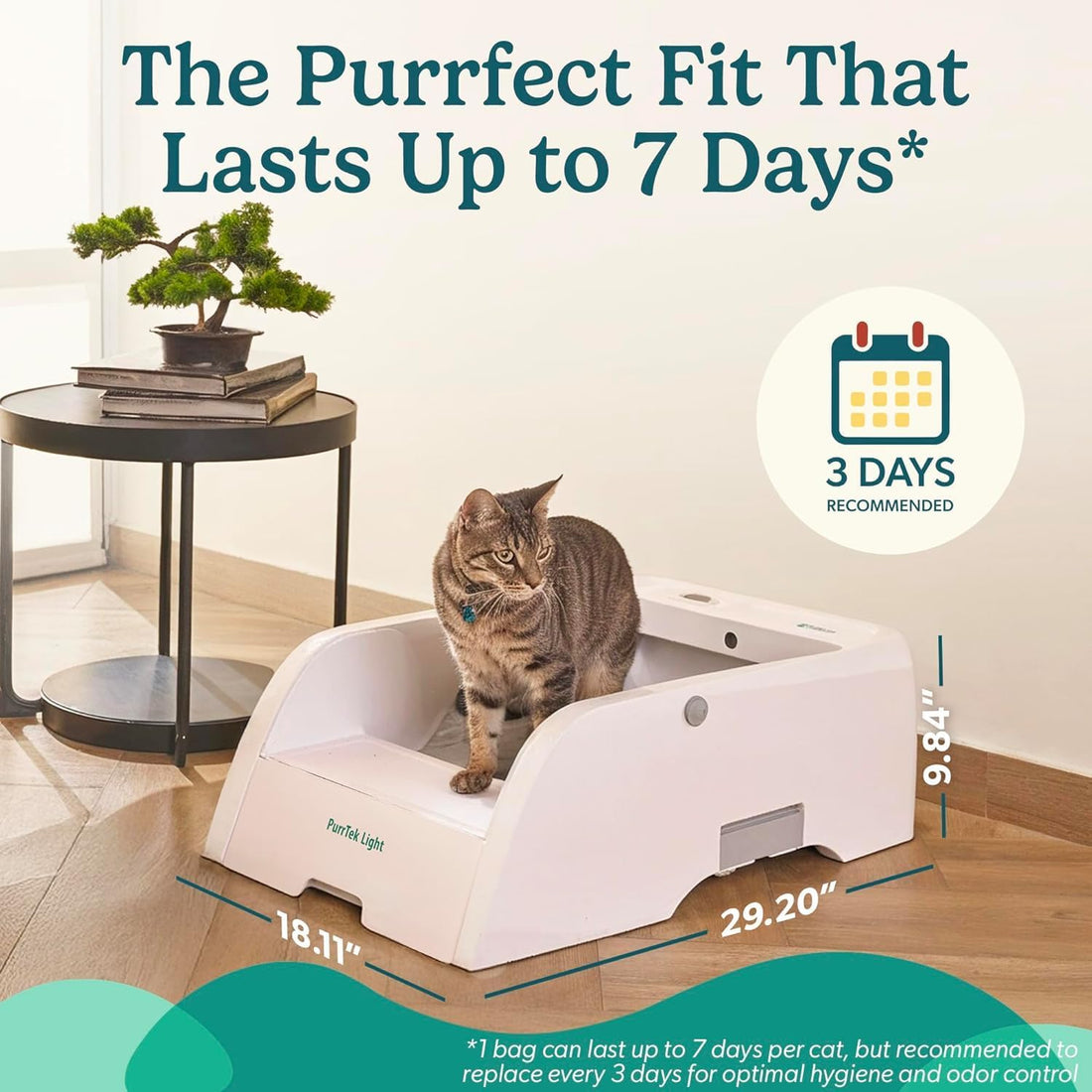 PetCove PurrTek Light Open Top Automatic Litter Box Self Cleaning
