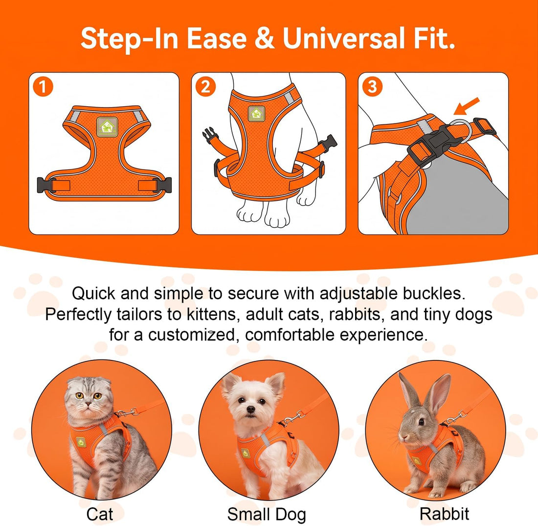 Cat Harness and Leash, Cat Harness Escape Proof, Adjustable Vest