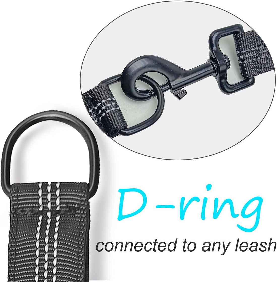 Bungee Dog Leash Extender, 21" Shock Absorbing Leash Extension