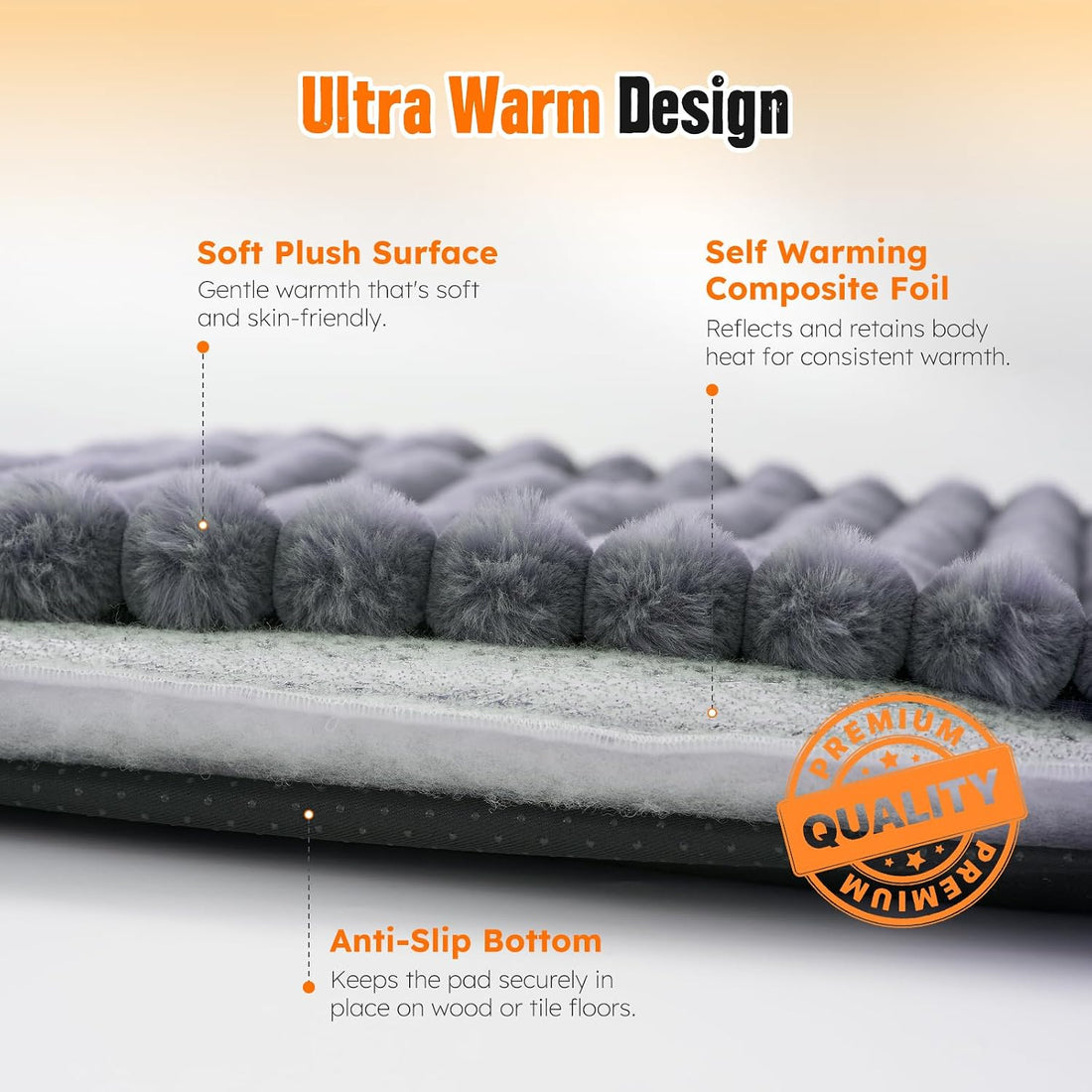 ZOMISIA Self Warming Cat Bed Mat, Thermal Heating Pad for Crate
