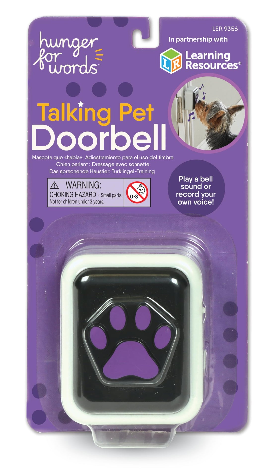 Hunger for Words Talking Pet Doorbell - Potty Training Door Bell