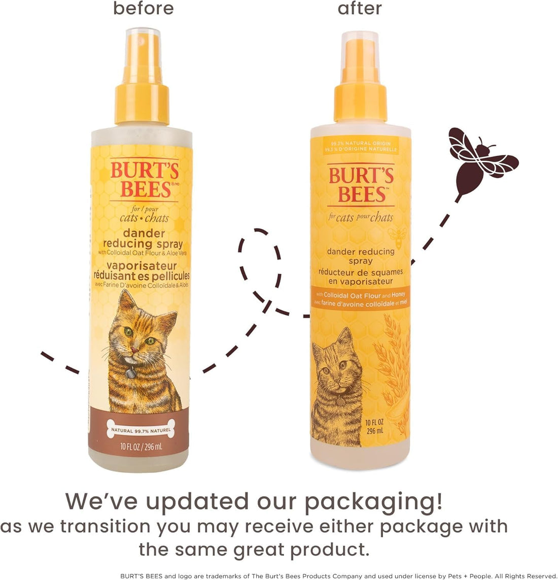 Burt's Bees for Pets Cat Dander Reducing Spray, Oat & Honey, 10 Fl Oz
