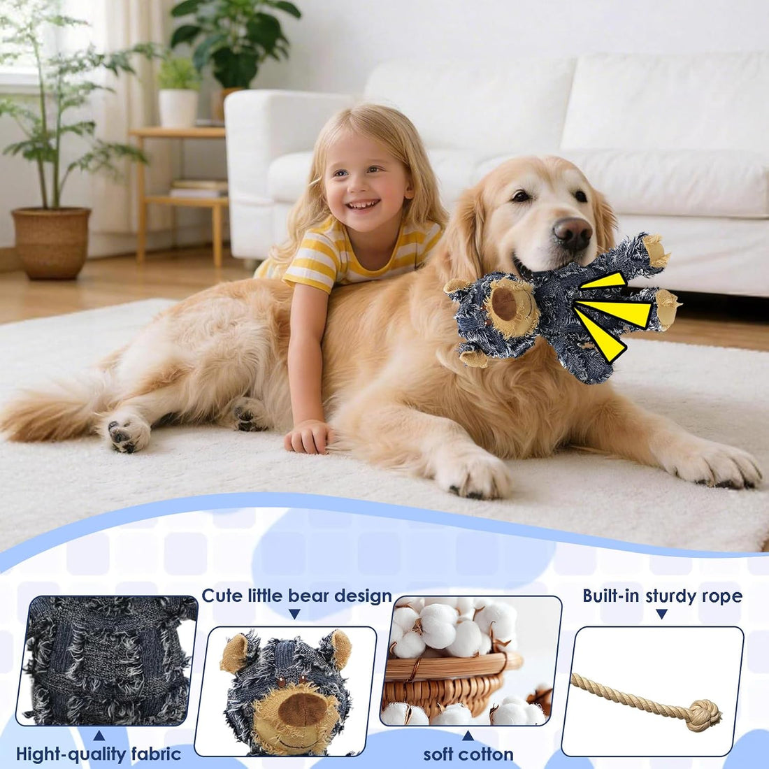 MAXBECK Dog Companion for Heavy Chewers- Indestructible Robust Bear