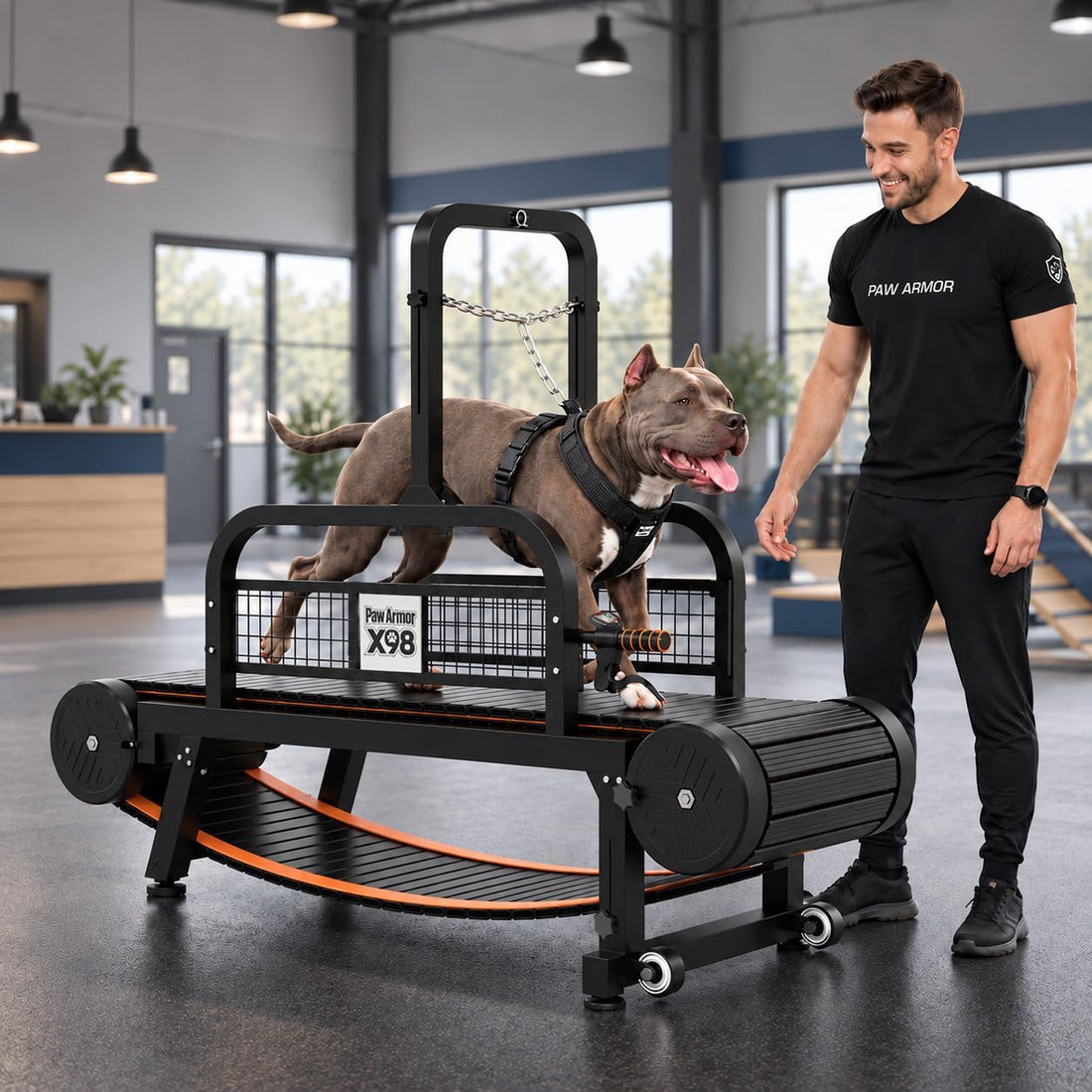 Curved Dog Treadmill with Silicone Slats and Disc Brakes