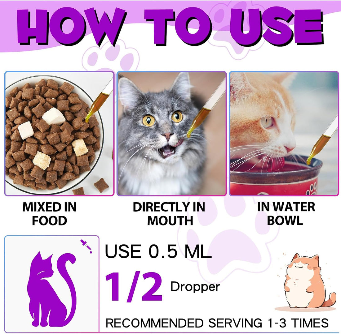 Cat Multivitamin Drops - 15 in 1 Vitamin Supplement for Immune Support