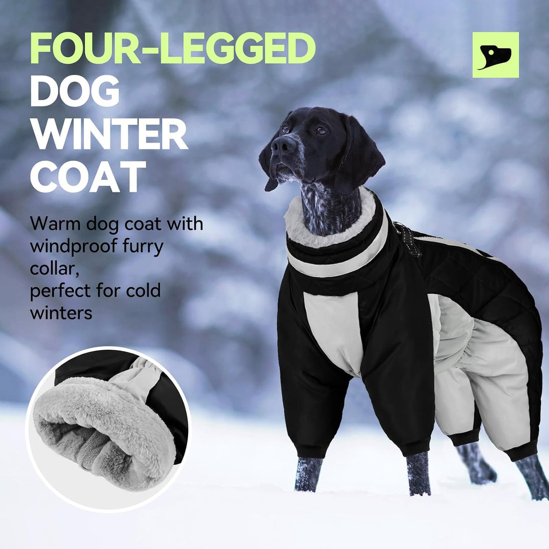 Full Body Dog Jacket Waterproof Dog Coat with Legs for Large Dogs