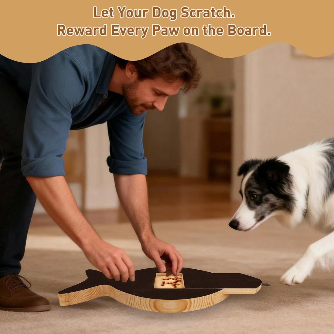 Vivifying Dog Nail Scratch Board with Treat Drawer for Front Paw Nails
