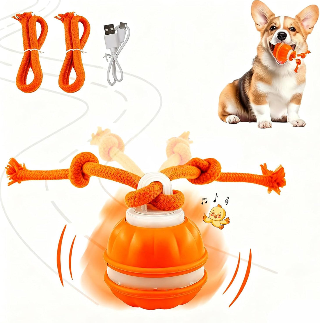 P06 Smart Interactive Dog Toys Dog Balls with Rope for Small Medium