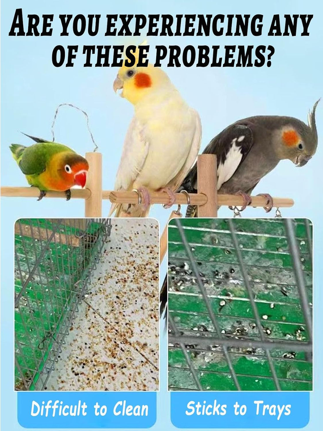 Niwaes Disposable Bird Cage Liners Clear Plastic Parakeet Cage Liner