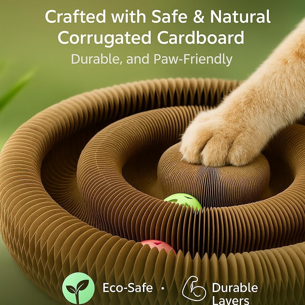 Interactive Cat Toy, Kitty Curls Cat Scratcher