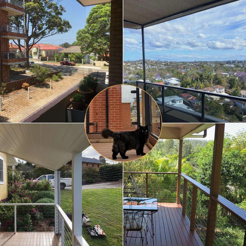 10 x 20 FT Cat Netting Balcony, No Steel Wire, Anti-Fall Safety Net