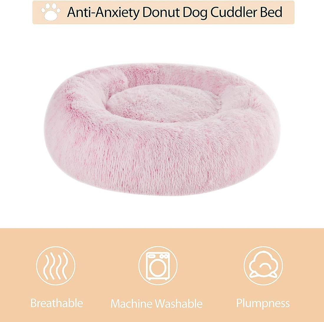 WNPETHOME Calming Dog Bed Cat Bed Donut