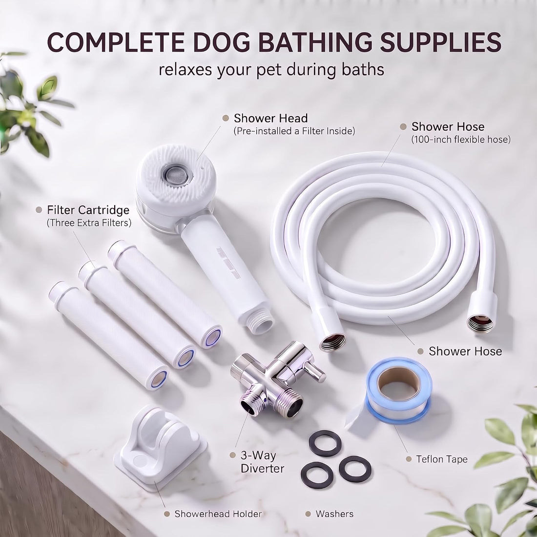 Dog Shower Attachment with 3 Modes