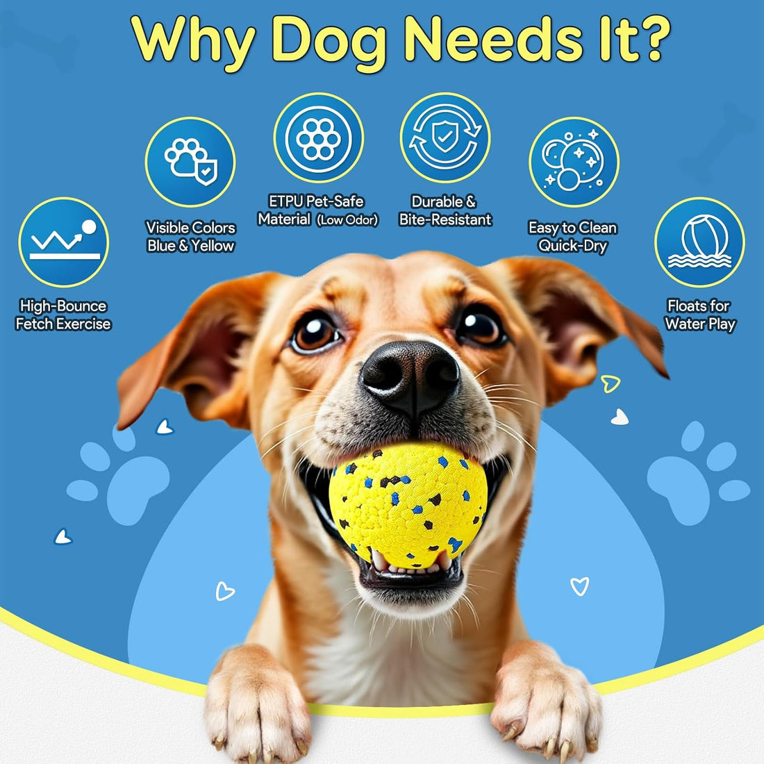 Kimee Dog Balls Tennis Ball Toys Dog Toys for Aggressive Chewers