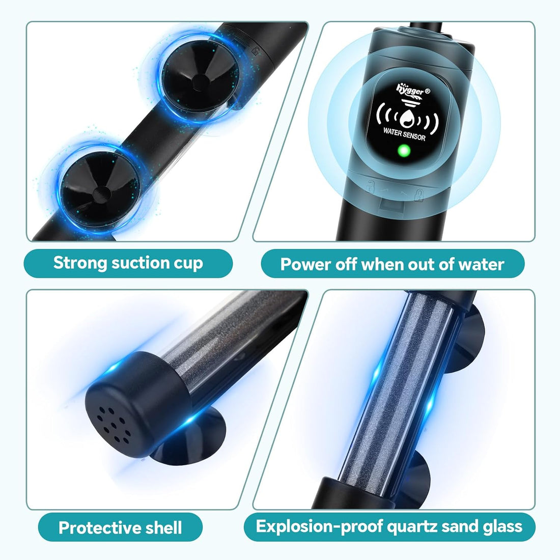 hygger 50W Submersible Aquarium Heater with Digital Temperature