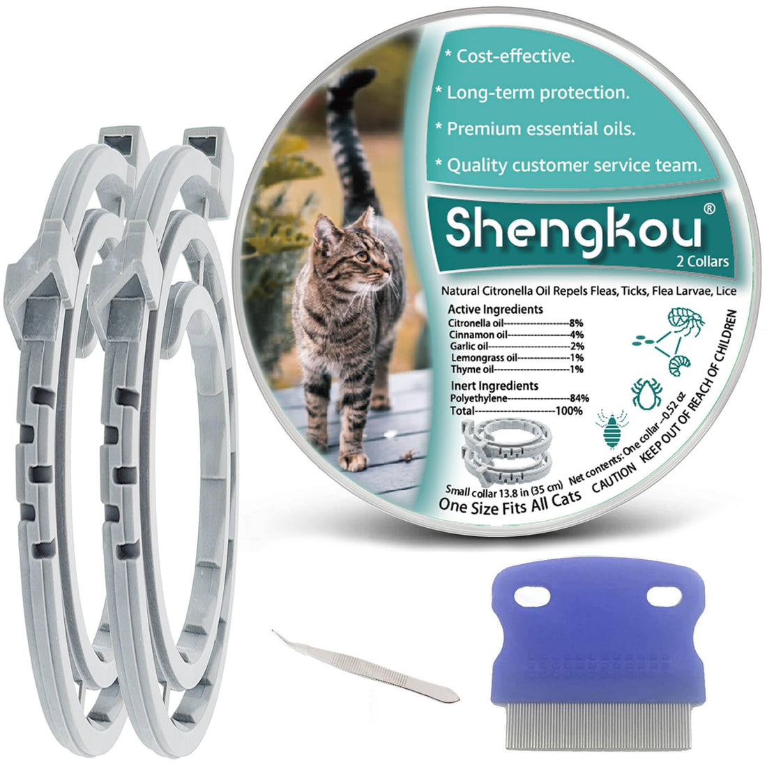 Flea and Tick Collar for Cats - Offers 12-Month Protection