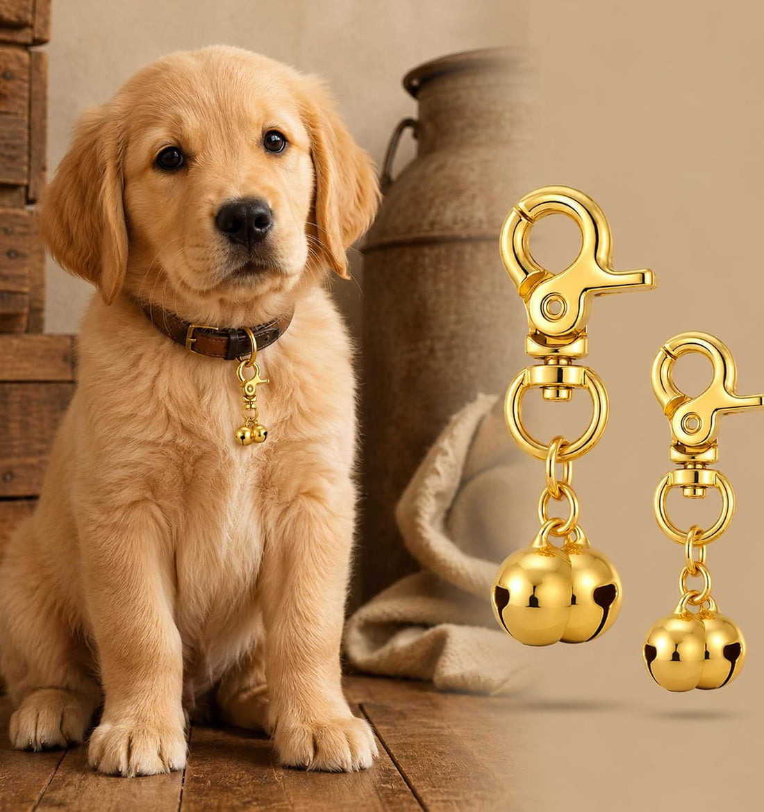 4 Pcs Cat Bell, Gold Bell for Dog Collar – Perfect for Pet Safety