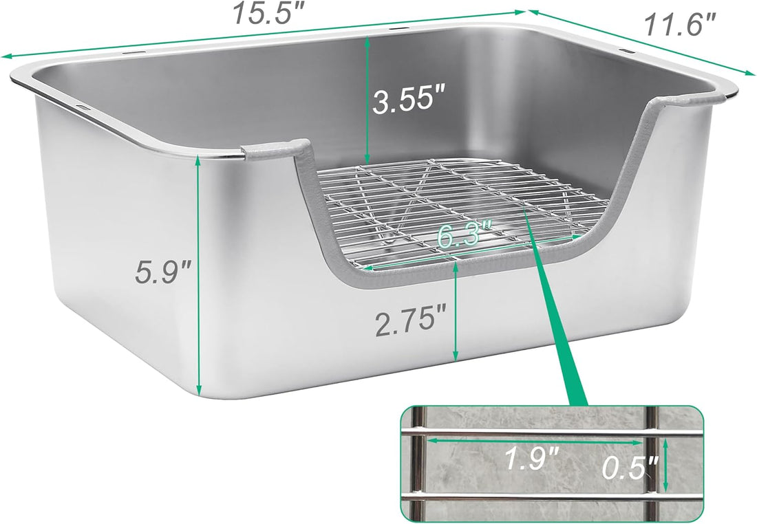 Stainless Steel Rabbit Sifting Litter Box