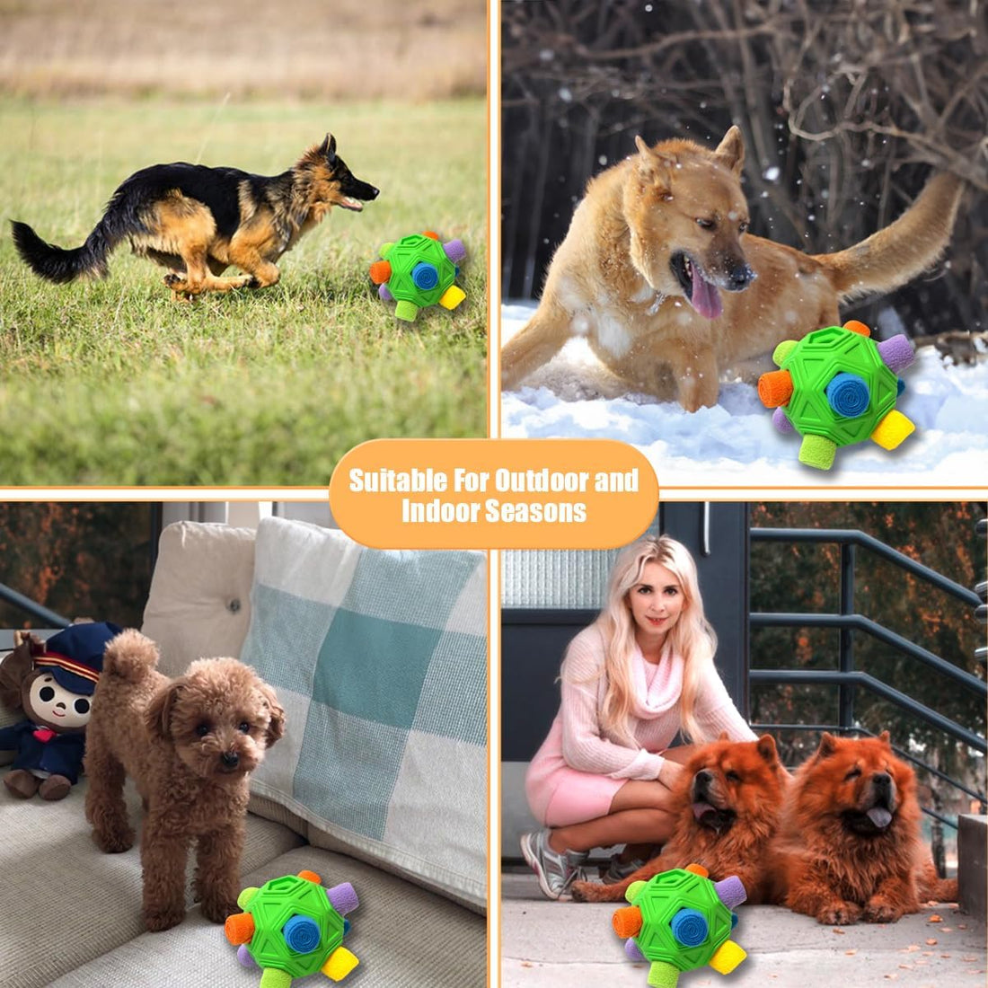 Dog Snuffle Ball-Interactive Puzzle Dog Toys Encourage Natural