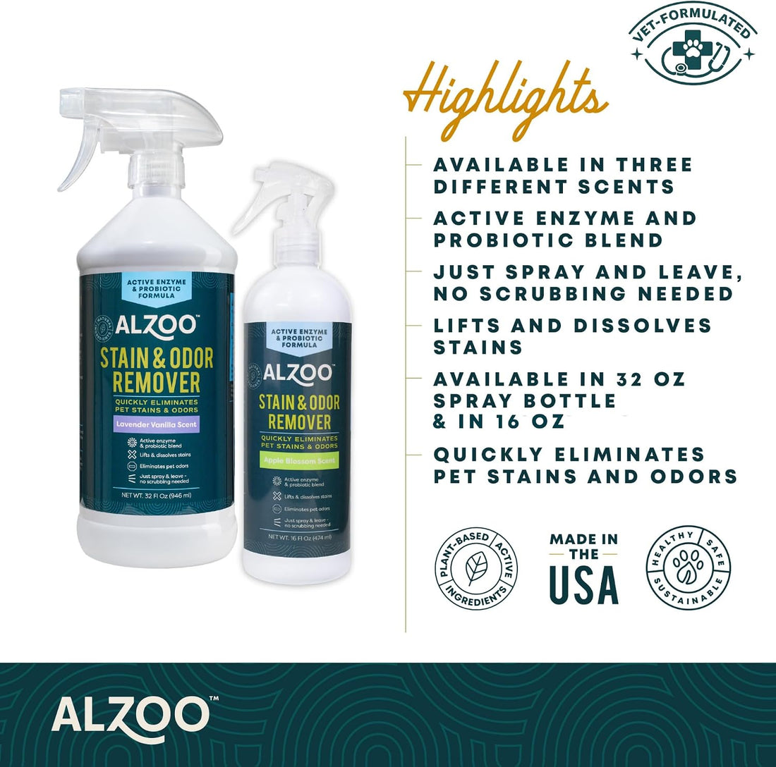 ALZOO Pet Stain & Odor Remover, Citrus Vanilla, 32 oz