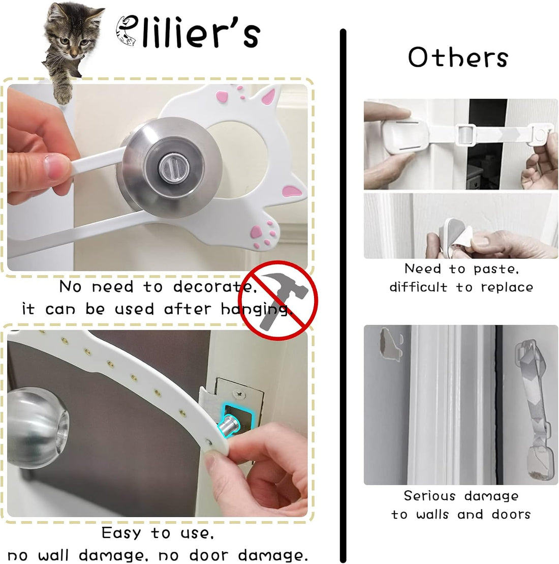 Elilier Cat Door Latch Holder