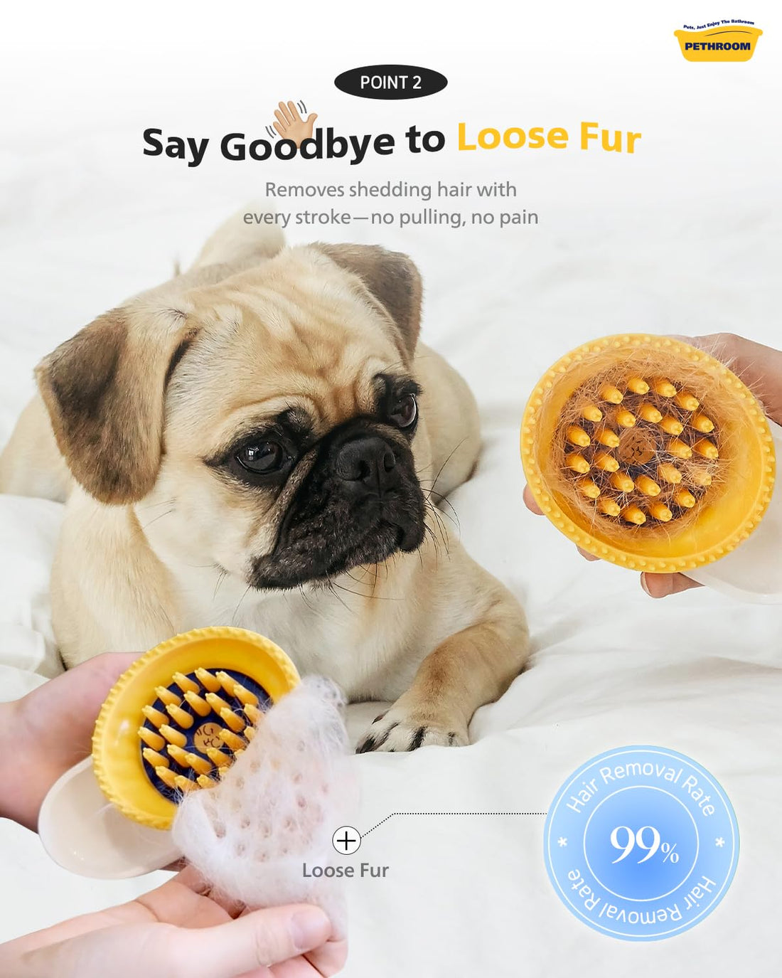 PETHROOM Silicone Cat Brush for Shedding