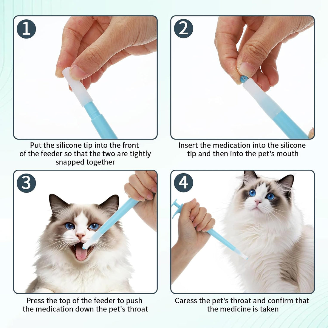 Lndip Cat Pill Shooter Pet Medicine Dispenser Soft Tip Tablet Pusher