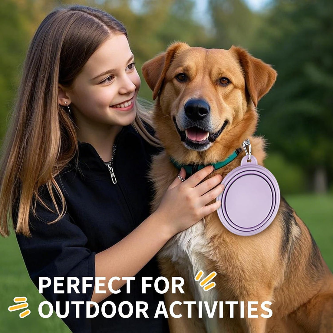 Collapsible Dog Bowls 2-Pack, Portable Travel Dog Bowl with Carabiner