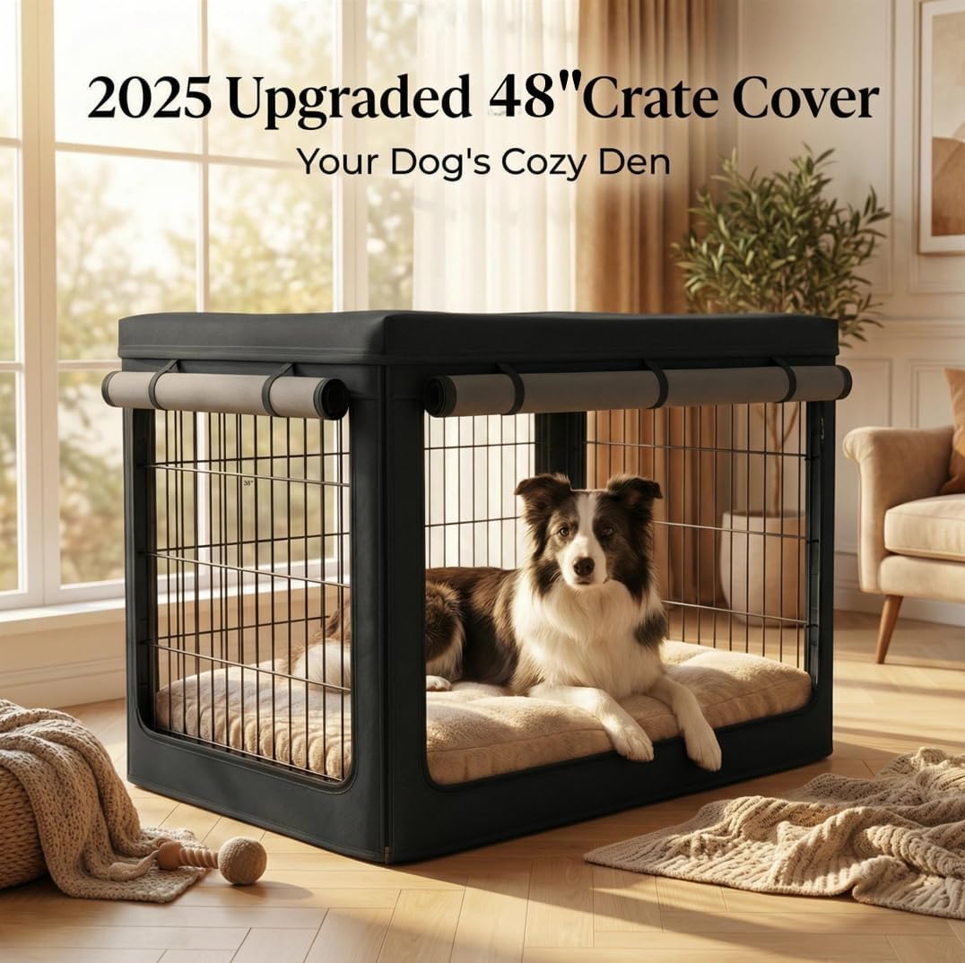 48 Inch Dog Crate Cover,1680D Heavy Duty Waterproof Oxford Kennel