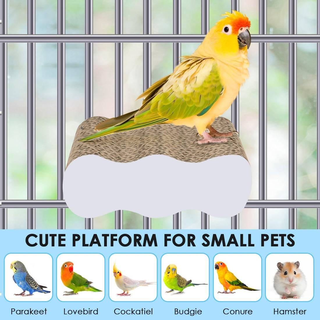 KATUMO Bird Perch Conure Cage Stand Parakeet Shredder Foraging Toys