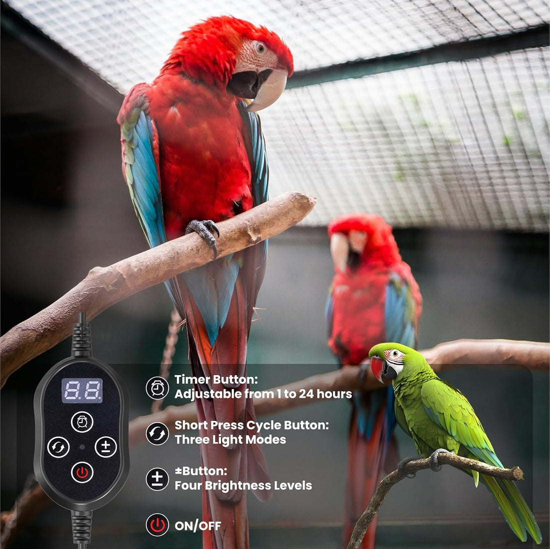 Tobebright UVB 2.4 Bird Cage Light, Full Spectrum Light for Birds